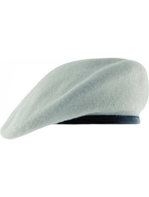 Berets Unlined Beret with Leather Sweatband - White - CT11WV08VG9 $22.44