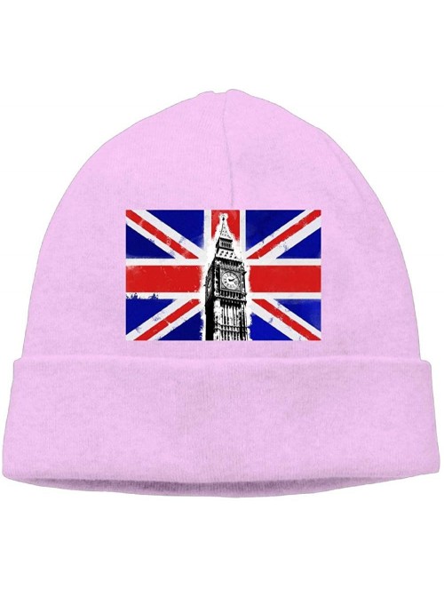 Skullies & Beanies Vintage London Flag Men/Women Stretchy & Soft Sports Beanie Hat - Pink - CU18K70M6MR $17.54