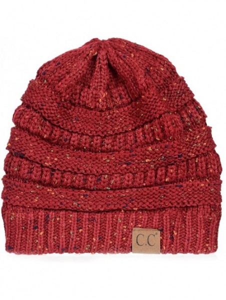 Skullies & Beanies USA Trendy Warm Chunky Soft Stretch Cable Knit Slouchy Beanie - M.burgundy - CW12NBVL9AI $11.73