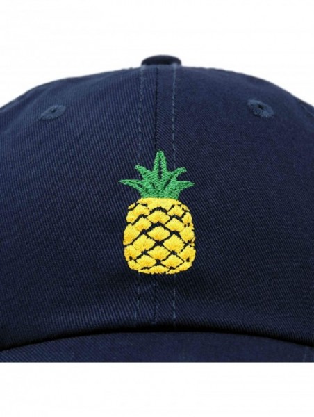 Baseball Caps Pineapple Hat Unstructured Cotton Baseball Cap - Navy Blue - C018ICEKG5G $13.10