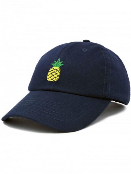 Baseball Caps Pineapple Hat Unstructured Cotton Baseball Cap - Navy Blue - C018ICEKG5G $13.10