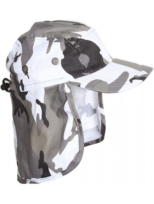 Sun Hats Vacationer Flap Hat with Full Neck Cover - Winter Grey Camoflauge - CH1190P5JG3 $13.04