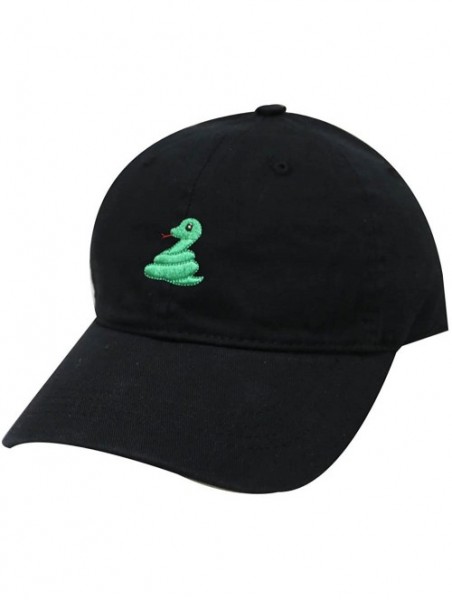 Baseball Caps Cute Snake Emoji Cotton Baseball Caps - Black - CA1862QOI68 $18.81