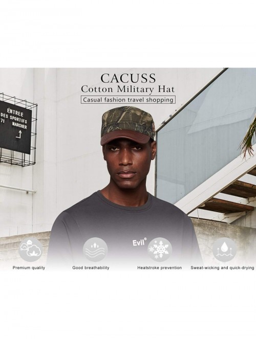 Baseball Caps Military Hats for Men Women Cotton Classic Cadet Hat Comfy Army Hat Vintage Flat Top Cap Baseball Cap - CY18Q7H...