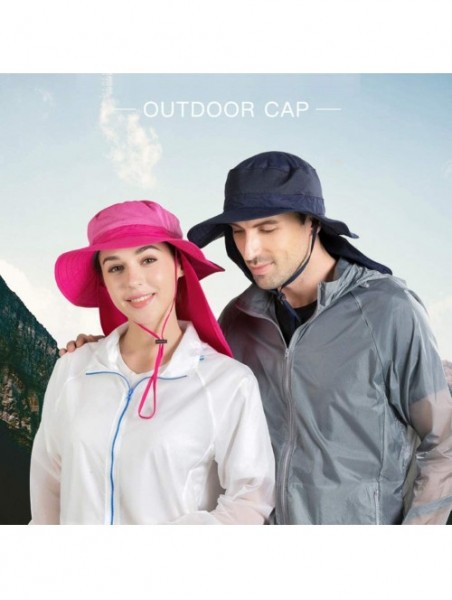 Sun Hats Fisherman Hat Sun Protection Hat Outdoor Wide Side Mesh Fishing Hat for Outdoor Fishing Hiking Travel - Black - CB18...