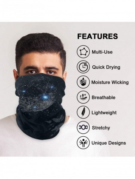 Balaclavas Multifunctional Balaclavas Headwear Seamless Star Pattern Face Mask Headband Neck Gaiter Bandanas - Star Earth - C...