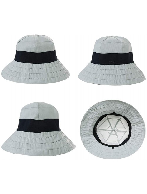 Sun Hats Womens UPF50+ Summer Sunhat Bucket Packable Wide Brim Hats w/Chin Cord - 00046_gray - CF18U79RTGM $23.69