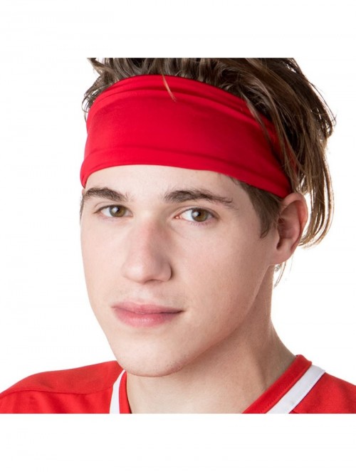 Headbands Xflex Basic Adjustable & Stretchy Wide Softball Headbands for Women Girls & Teens - Lightweight Basic Red - CB17XWK...