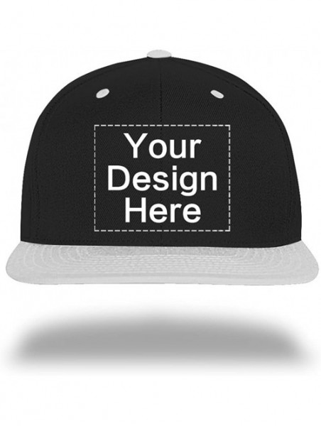 Baseball Caps Custom Baseball Cap Snapback Hiphop Hats Design Your Text Name or Logo - 3 Black&white - CE182EQ7RNT $25.23