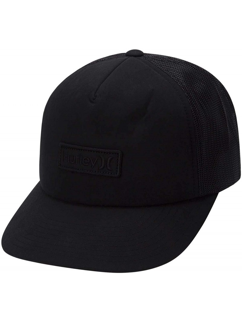 Baseball Caps Men's Waxed Canvas Trucker Baseball Cap - Black - CS18CC5TH2T $30.53