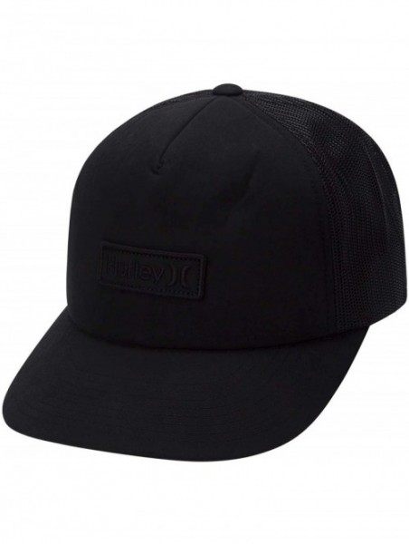 Baseball Caps Men's Waxed Canvas Trucker Baseball Cap - Black - CS18CC5TH2T $30.53