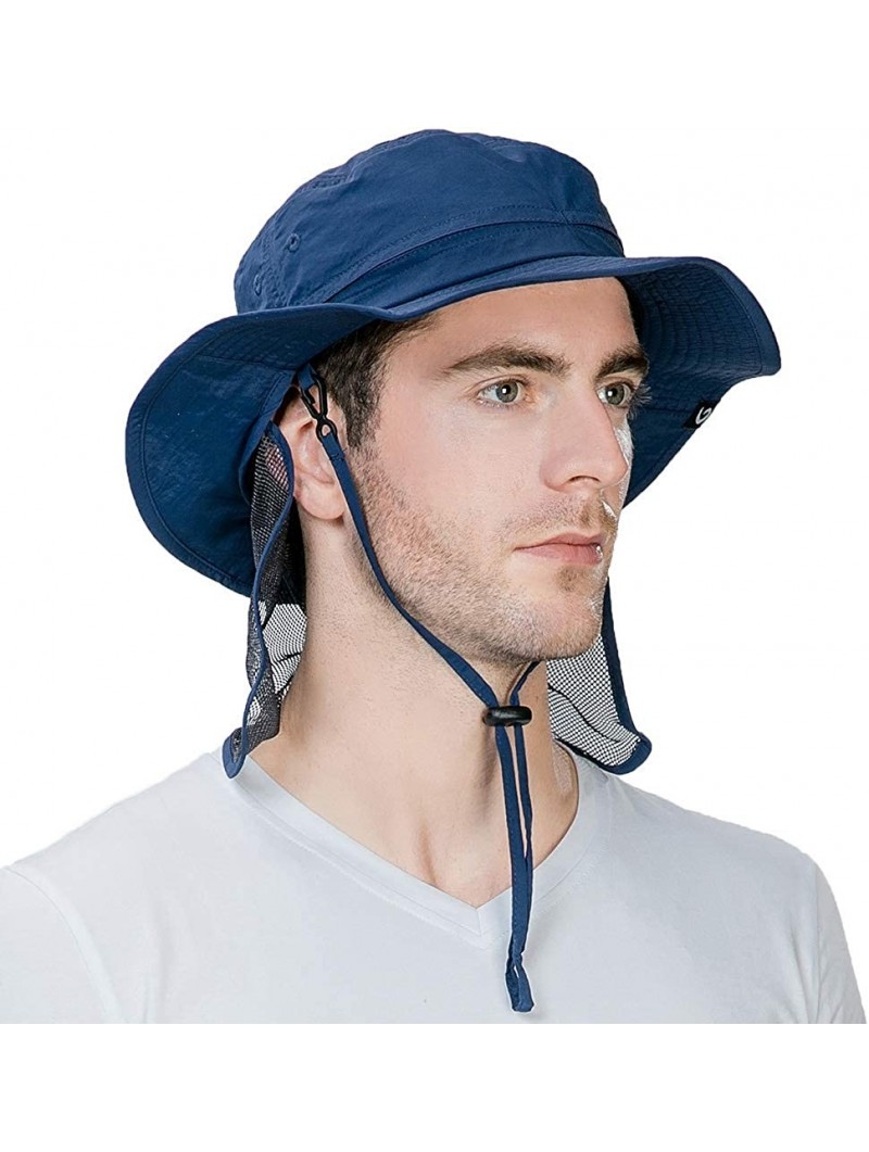 Sun Hats Unisex Outdoor UPF50+ Packable Boonie Hat w/Vented Crown&Lining Sunhat - 89025_navy - CB182DYZAA8 $18.32