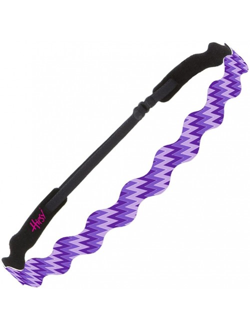 Headbands Women's Adjustable NO SLIP Zigzag Wave Headband - Dark Purple - C0122QQV50L $14.08