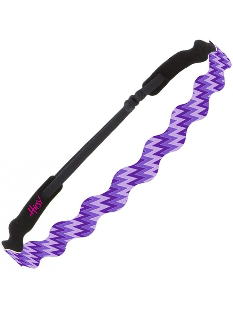 Headbands Women's Adjustable NO SLIP Zigzag Wave Headband - Dark Purple - C0122QQV50L $14.08