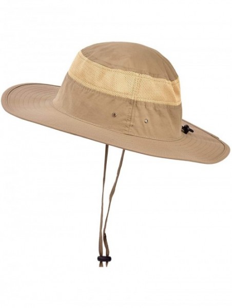 Sun Hats Wide Brim Sun Hats for Women Foldable Summer Beach Hats UPF 50+ Packable Travel Bucket Cap - Outdoors-khaki - C918O4...