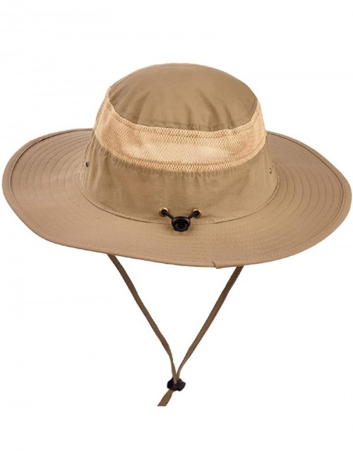 Sun Hats Wide Brim Sun Hats for Women Foldable Summer Beach Hats UPF 50+ Packable Travel Bucket Cap - Outdoors-khaki - C918O4...