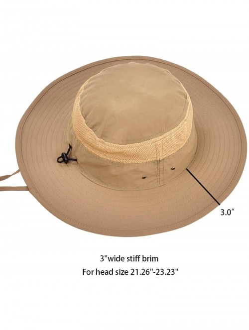 Sun Hats Wide Brim Sun Hats for Women Foldable Summer Beach Hats UPF 50+ Packable Travel Bucket Cap - Outdoors-khaki - C918O4...