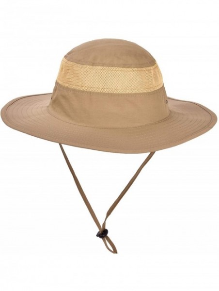 Sun Hats Wide Brim Sun Hats for Women Foldable Summer Beach Hats UPF 50+ Packable Travel Bucket Cap - Outdoors-khaki - C918O4...