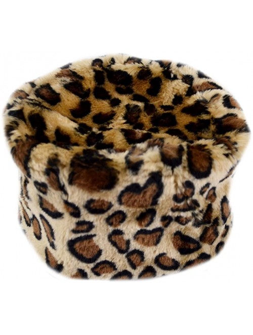 Skullies & Beanies Women Men Warm Faux Fur Hat Fashion Cossack Hat Winter Outdoor Head Wrap - Leopard - C618LGDZLCD $10.47