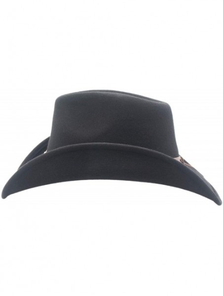 Cowboy Hats Winslow Shapeable Wool Felt Outback Western Style Cowboy Hat - Black - CT18Z27WXXL $80.01