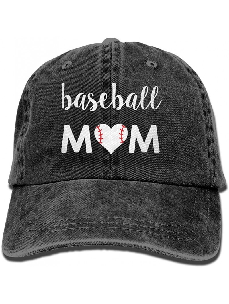 Baseball Caps Baseball Mom 1 Vintage Jeans Baseball Cap for Men and Women - Ablack - CR189C0ISZ5 $11.04