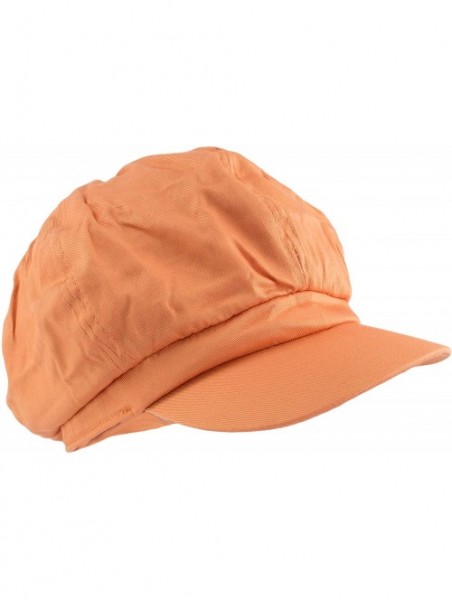 Newsboy Caps Classic Newsboy Cabbie Hat for Women- Bright Color Flex Fit Slouchy Visor Cap - Orange - CM1809I69UD $12.59