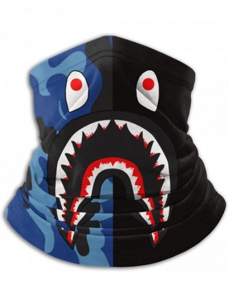 Balaclavas Bape Shark Half Blue Camo Neck Gaiter Warmer Windproof Mask Dust Face Clothing Free UV Face Mask - C51970E2KR5 $17.08