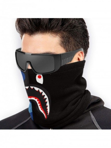 Balaclavas Bape Shark Half Blue Camo Neck Gaiter Warmer Windproof Mask Dust Face Clothing Free UV Face Mask - C51970E2KR5 $17.08