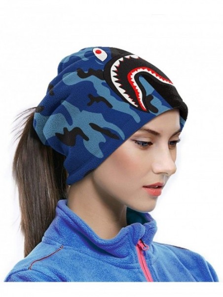 Balaclavas Bape Shark Half Blue Camo Neck Gaiter Warmer Windproof Mask Dust Face Clothing Free UV Face Mask - C51970E2KR5 $17.08