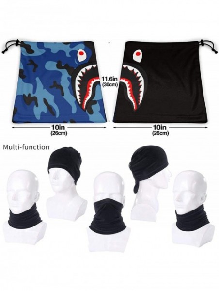 Balaclavas Bape Shark Half Blue Camo Neck Gaiter Warmer Windproof Mask Dust Face Clothing Free UV Face Mask - C51970E2KR5 $17.08