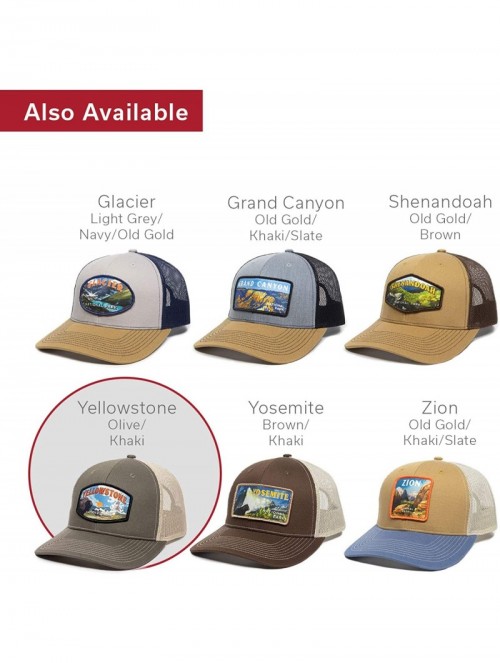 Baseball Caps Yellowstone National Scout Patch Trucker - CT18AEM2QO7 $20.61