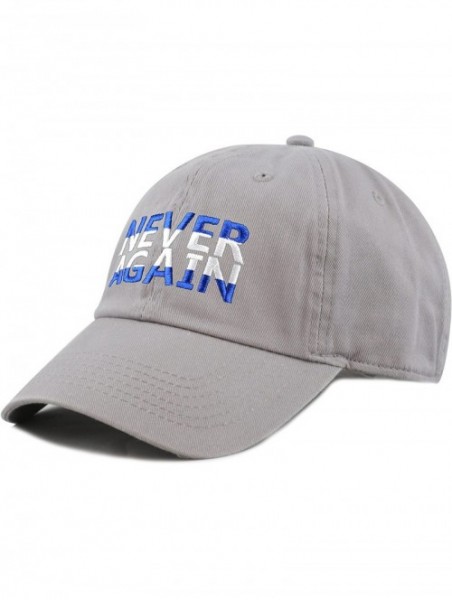 Baseball Caps Never Again & Enough School Walk Out & Gun Control Embroidered Cotton Baseball Cap Hat - Never Again-grey - C51...