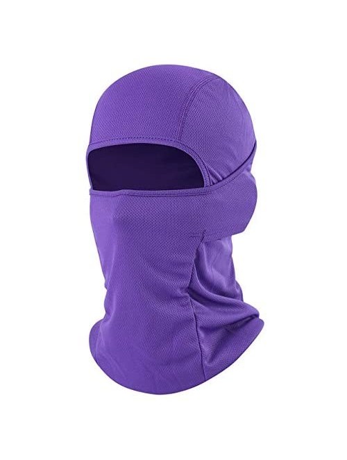 Balaclavas Balaclava Face Mask Adjustable Windproof UV Protection Hood - Purple - CE18625W2ZK $15.14