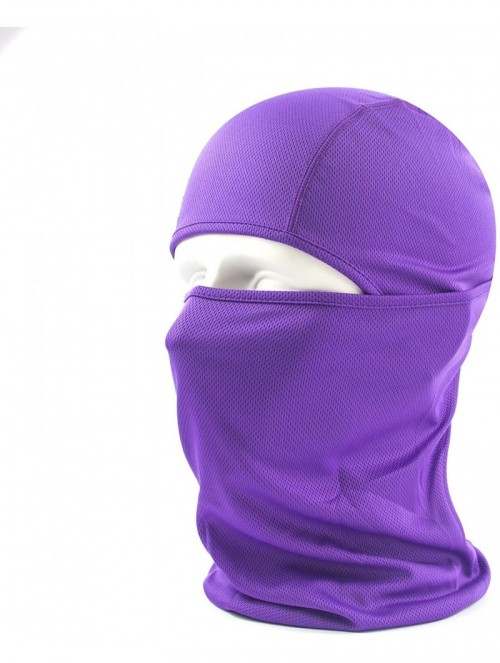 Balaclavas Balaclava Face Mask Adjustable Windproof UV Protection Hood - Purple - CE18625W2ZK $15.14