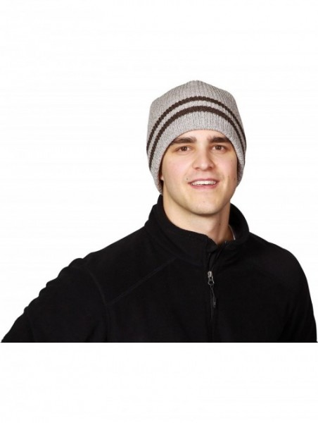 Skullies & Beanies Turtle Fur Men's Mr. Happy- Fleece Lined Slouchy Knit Beanie - Oatmeal - CV115E6OTCH $31.00