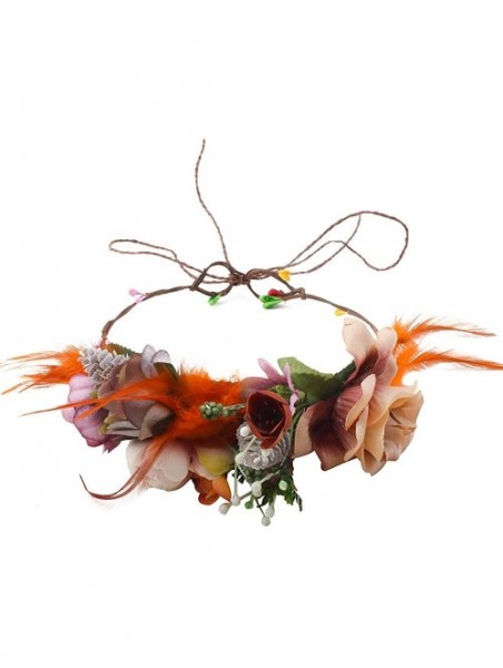 Headbands Flower Wreath Headband Halo Floral Crown Garland Headpiece with Adjustable Ribbon Wedding Festival Party - 63 - CH1...