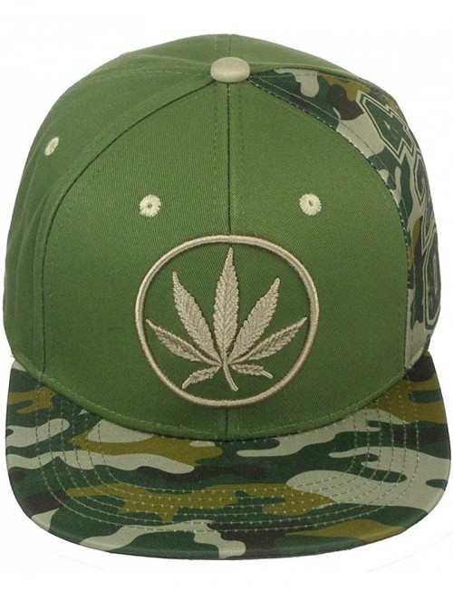 Baseball Caps High Definition Cotton Hemp Marijuana Embroidered Camo Baseball Cap - Olive - C518S44HGU8 $15.69