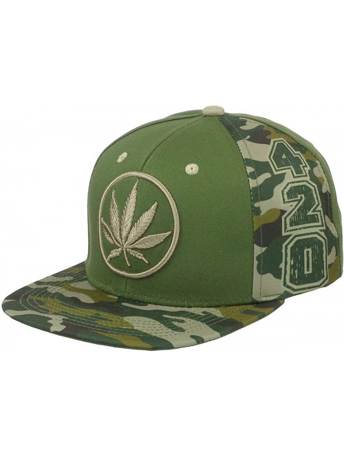 Baseball Caps High Definition Cotton Hemp Marijuana Embroidered Camo Baseball Cap - Olive - C518S44HGU8 $15.69