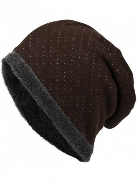 Berets Outdoors Winter Knit Velvet Ski Hat Braided Headdress Cap(29×23CM) - Coffee - CM12N4ZG83X $12.34