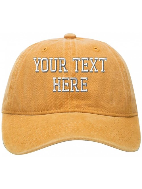 Baseball Caps Custom Embroidered Baseball Hat Personalized Adjustable Cowboy Cap Add Your Text - Yellow - CX18H49CSCK $20.23