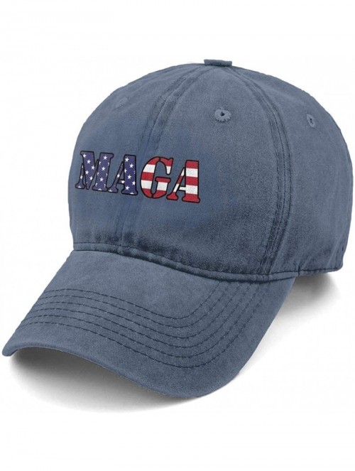 Baseball Caps MAGA American Flag New Men and Women Adult Comfort Adjustable Denim Hat Truck Baseball Cap - Navy - CV18M66GSGO...