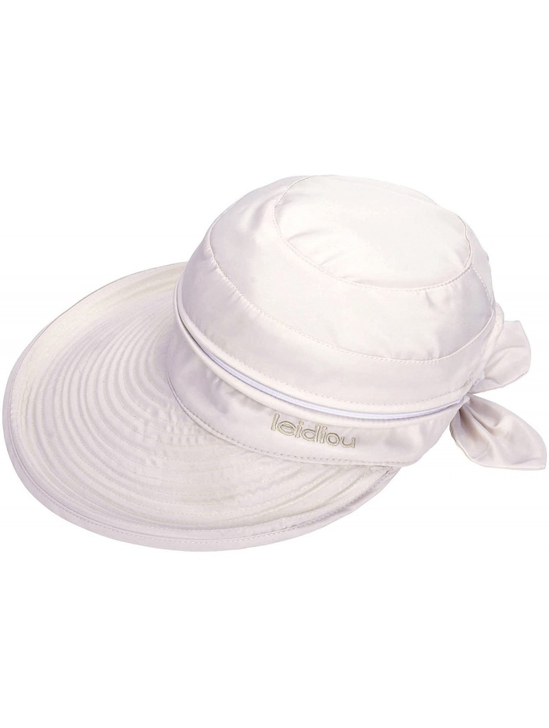 Sun Hats Women's 2 in 1 Cotton UV Protection Wide Brim Sun Visor Summer Hat - Beige - C917WU24ZRE $15.63
