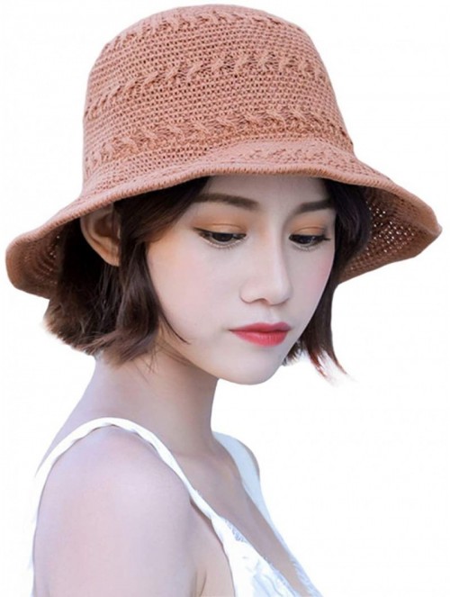 Sun Hats Women Large Brim Sun Hats Foldable Beach Sun Visor UPF 50+ for Travel - Bucket Hat-caramel - CY18SU5I3Y7 $17.06