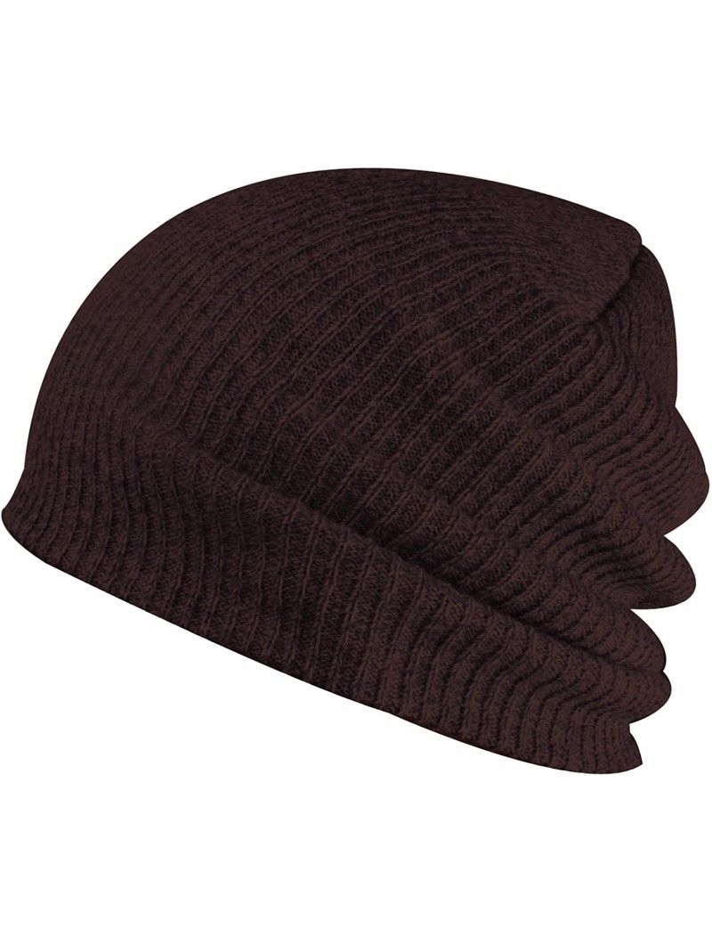 Skullies & Beanies Slouchy Winter Hats Knitted Beanie Caps Soft Warm Ski Hat - Coffee - CL12K49KNPZ $15.59