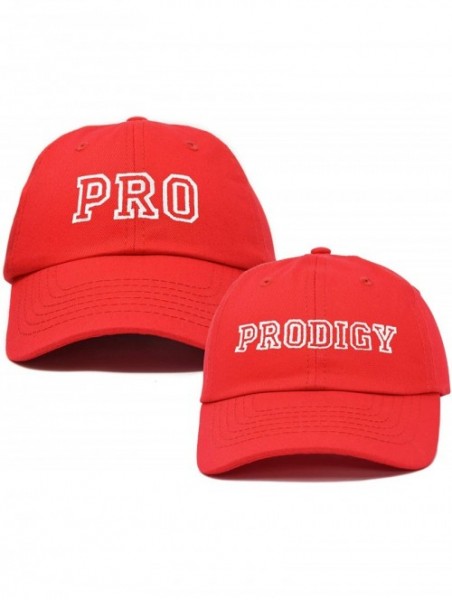 Baseball Caps Father Son Hats Dad and Son Matching Caps Embroidered Pro Prodigy - Red - CL180LX64ZQ $26.05