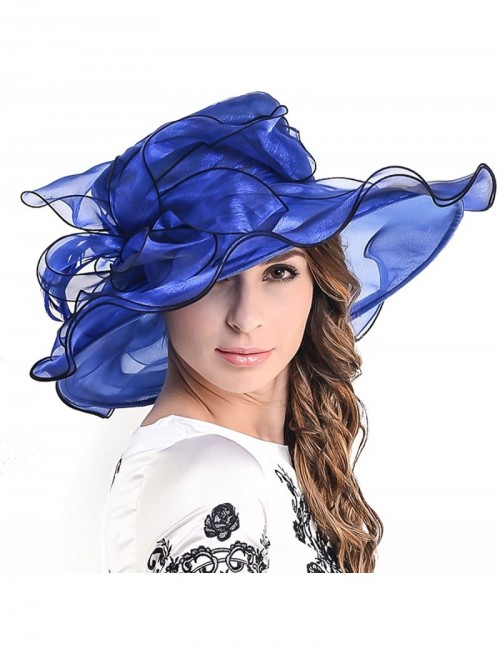 Sun Hats Lightweight Kentucky Derby Church Dress Wedding Hat S052 - S056-royal Blue - CD12BPTAKUP $29.01