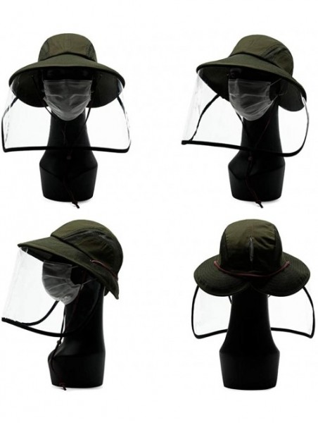Sun Hats Womens 100% Cotton Bucket Sun Hat UPF 50 Chin Strap Adjustable Packable Wide Brim - 00707army Green - C4197067GK2 $3...