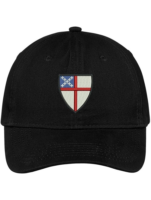 Baseball Caps Episcopal Shield Embroidered Cap Premium Cotton Dad Hat - Black - CG183CII6NA $24.77