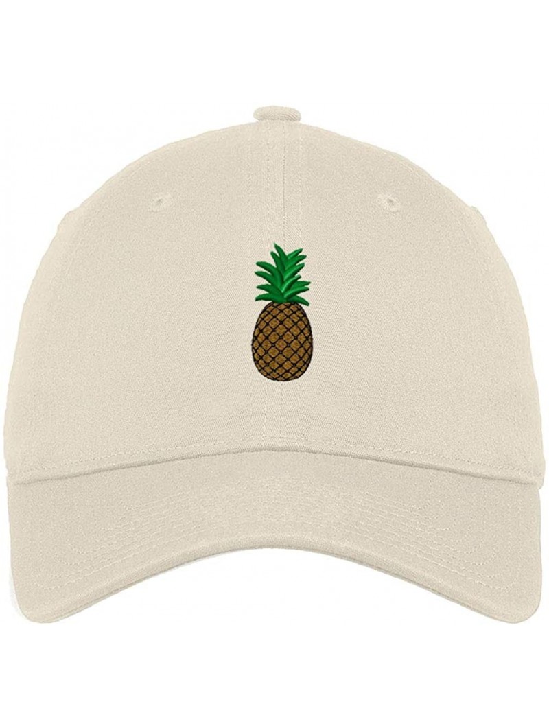 Baseball Caps Custom Soft Baseball Cap Pineapple Embroidery Dad Hats for Men & Women - Stone - C418SIMAUD0 $22.91