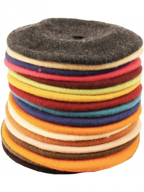 Berets Winter 100% Wool Warm French Art Basque Beret Tam Beanie Hat Cap - Olive - CQ12N1NSU5J $11.22